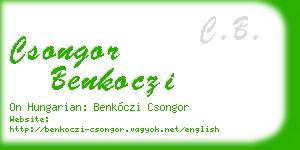 csongor benkoczi business card